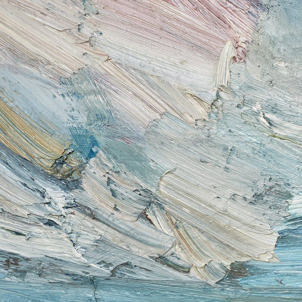 Seascape oil painting for sale By the tide - second detail view