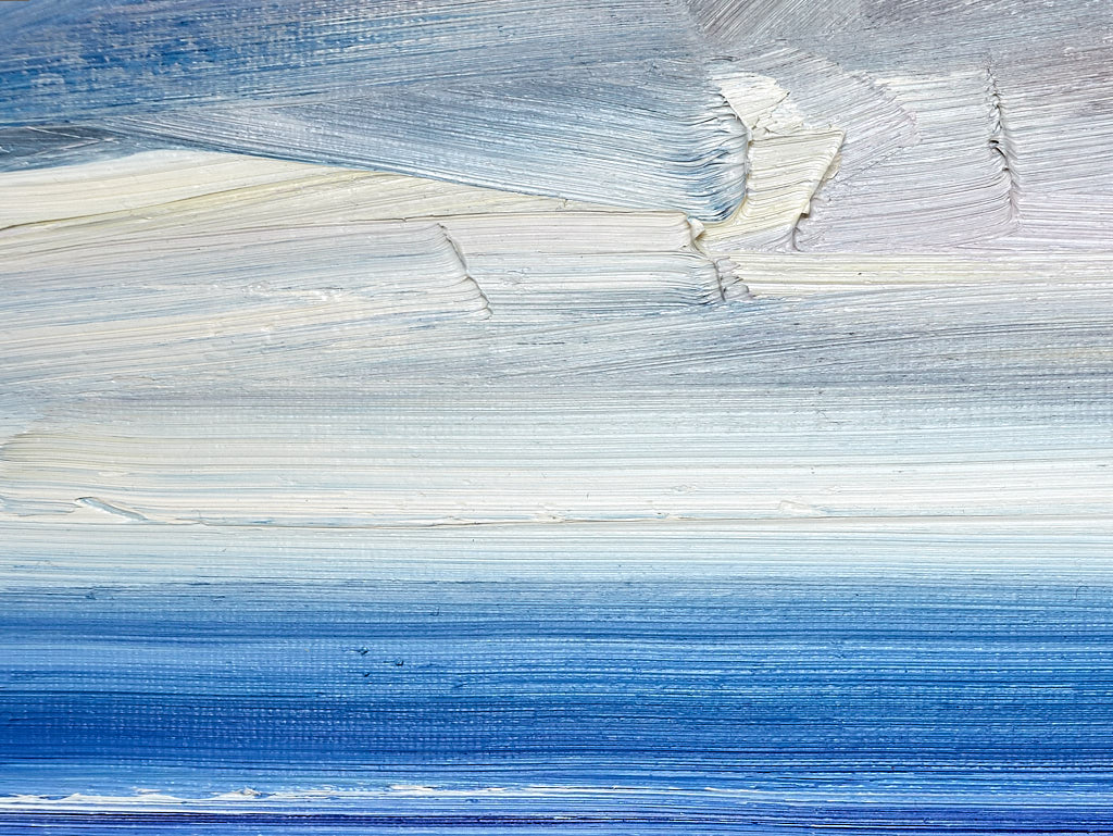 Seascape oil painting for sale Into the blue - fourth detail view