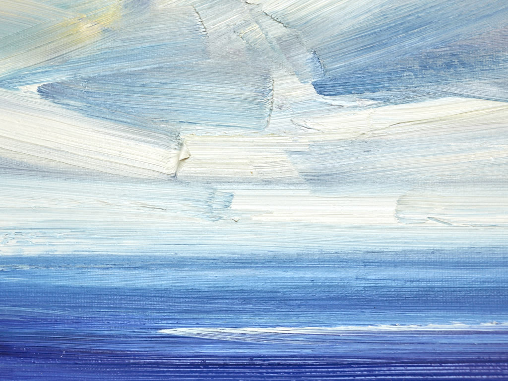 Seascape oil painting for sale Into the blue - fifth detail view