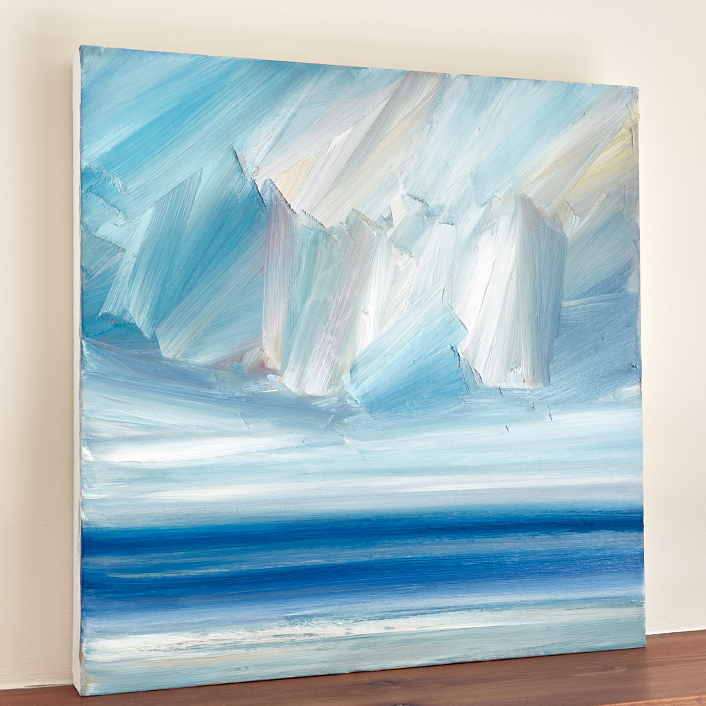 Seascape oil painting for sale Over calm waters - side view